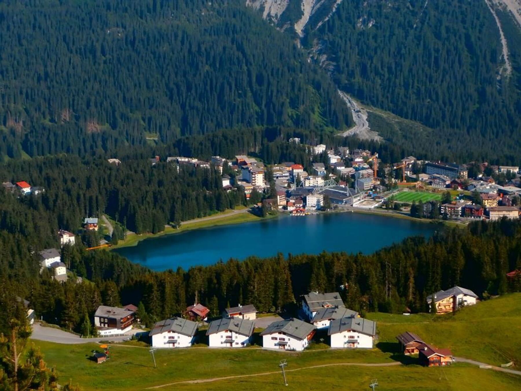 Blick über Arosa und das Prätschli, von oben